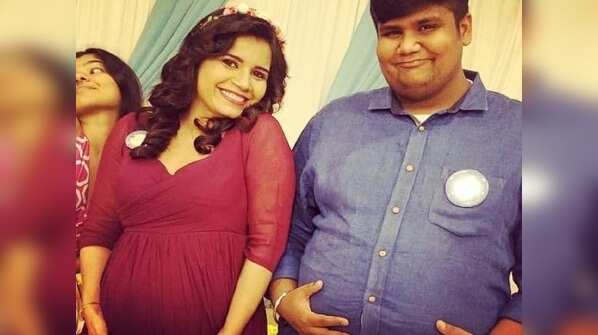 Priya and Kush strike a pregnant pose