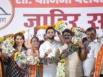 Sena’s Yamini Jadhav tries to connect with people with 'Here To Serve' slogan