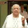 Mumbai: Actress Shubha Khote after casting her vote for the Andheri West constituency