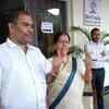 BJP candidate from Belapur constituency Manda Mahte cast vote at Belapur in Navi Mumbai