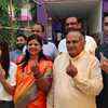 BJP leader Kavita jain and her family in polling booth at Sonipat