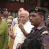 RSS chief Mohan Bhagwat after casting his vote for the Nagpur Central constituency