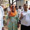 Gita and Babita Phogat along with their parents on their way to cast votes