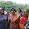 BJP sitting MLA from Kalka constituency, Latika Sharma, after casting her vote in Pinjore