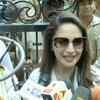 Mumbai: Actor Madhuri Dixit leaves after casting her vote at a polling booth in Bandra (West)
