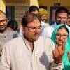 Senior INLD leader Abhay Singh Chautala after casting his vote in Ellenabad constituency of Sirsa district