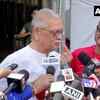 Director-lyricist Gulzar leaves after casting his vote at a polling booth in Bandra (West)