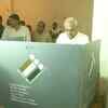 Former Haryana CM Bhupinder Singh Hooda casts his vote at a polling booth in Rohtak.