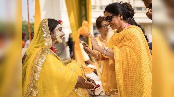 Glowing at her haldi ceremony
