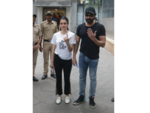 Bobby Deol and Tanya Deol outside a polling booth