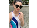 Daisy Shah casts her vote