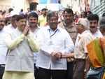 Chandrakant Patil visits polling booths across Kothrud