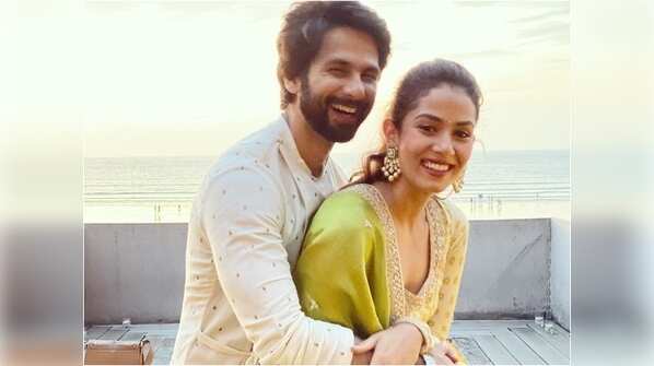 Shahid Kapoor and Mira Rajput look adorable as they pose for a happy picture amidst Diwali festivities