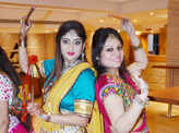 Ladies step out in style to attend a dandiya night