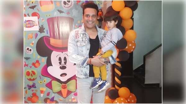 Krushna arrived with son