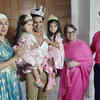 Karanvir Bohra, wife Teejay and their parents with the birthday girls