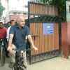Delhi's deputy chief minister Manish Sisodia leaves for office on a bicycle from his residence in Delhi on the first day of odd-even vehicle rationing scheme