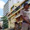 Police security outside Rangsharada Bandra. Shiv Sena MLAs have been asked to stay at Rangsharada hotel in Bandra in Mumbai.