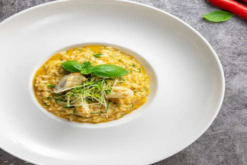 Squid and Rocket Leaves Risotto