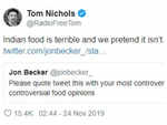 Controversial food opinion