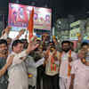 Sena workers celebrate after swearing-in ceremony of Uddhav Thackeray