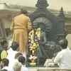 Chief minister of Maharashtra Uddhav Thackeray pays tribute to Chhatrapati Shivaji Maharaj in the state assembly premises ahead of the floor test.