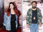 Shaheen Bhatt and Anurag Kashyap pose for the papz