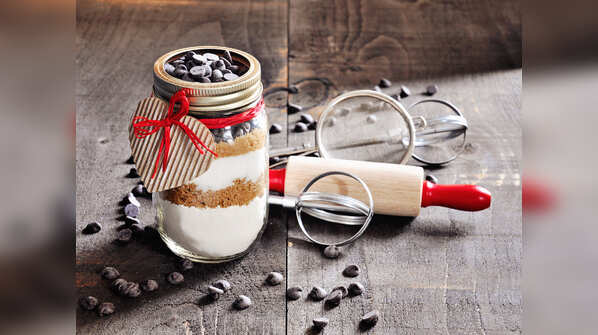 Cookie mixture in a jar