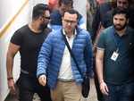 Virender Sehwag lands in Mumbai