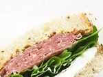 Salami and cream cheese sandwich