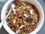 Wheat berry salad with oranges and feta