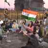 Students continue to protest outside Gateway of India against yesterday's violence in Jawaharlal Nehru University (JNU)