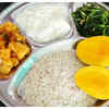 Eating dahi chiwda