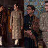 Gay couple twinning in sherwani