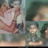 Toddler Sushant posing with his parents