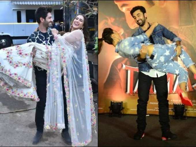 Kartik Aaryan Sara Ali Khan To Ranbir Kapoor Deepika Padukone B Town Actors Who Swept Their Co Stars Off Their Feet The Times Of India kartik aaryan sara ali khan to ranbir