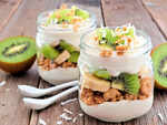 Yogurt with fruit and cereal
