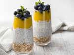 Mango lassi overnight oatmeal parfait