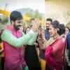 The couple celebrated by dancing to the Dhol beats