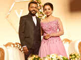 Celebs grace the wedding reception of Vishnu Unnikrishnan and Aishwarya