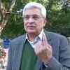 CPM leader Prakash Karat after casting his vote at Sanchar Bhawan. (ANI)