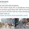 Delhi police officials hold road march in sensitive polling areas.