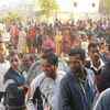Locals complain about long queues at a polling booth in Todapur. Voters claim that poll officials are inefficient to handle the voting system.