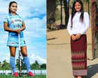 Pictures of Indian hockey player Lalremsiami, the rising star of the year