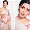 Samantha is a photographer’s delight in a customised hand-painted silk organza saree