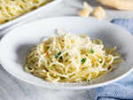 Spaghetti with garlic, olive oil, and chili pepper
