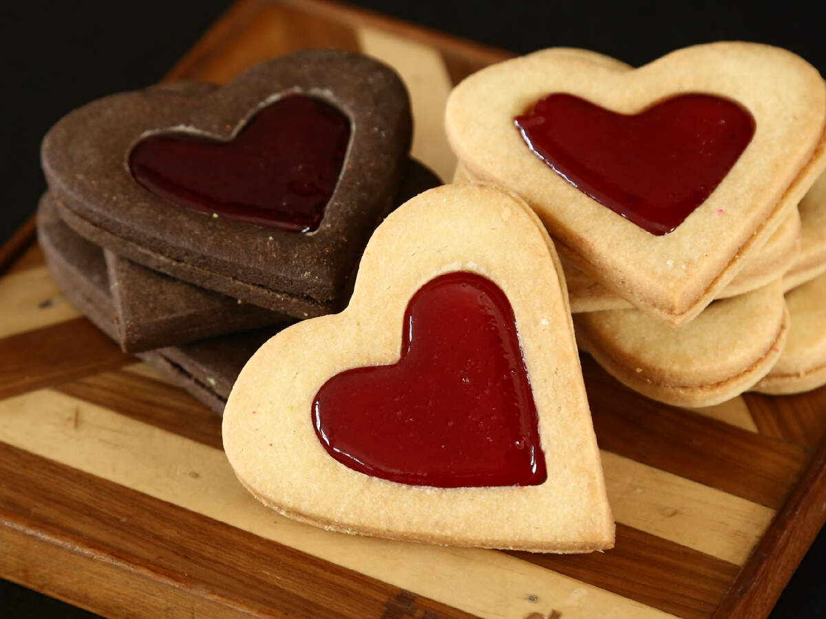 Valentine's Shortbread Cookies Recipe: How to make Valentine's Shortbread Cookies Recipe at Home | Homemade Valentine's Shortbread Cookies Recipe - Times Food