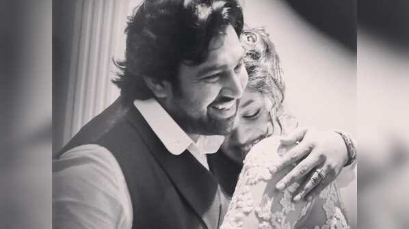 A working day for Meghana Raj and Chiranjeevi Sarja