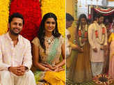 Telugu actor Nithiin ties the knot with long-time girlfriend Shalini Kandukuri