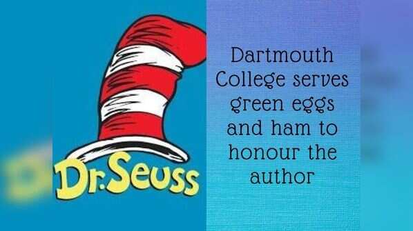 His alma mater Dartmouth College serves green eggs and ham to honour the author